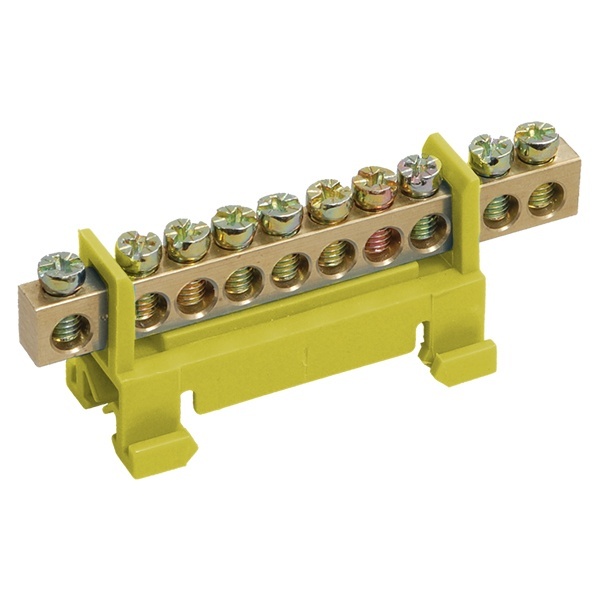 Шина ИЭК PE (земля) на DIN-изол тип Стойка ШНИ-6х9-10-С-Ж