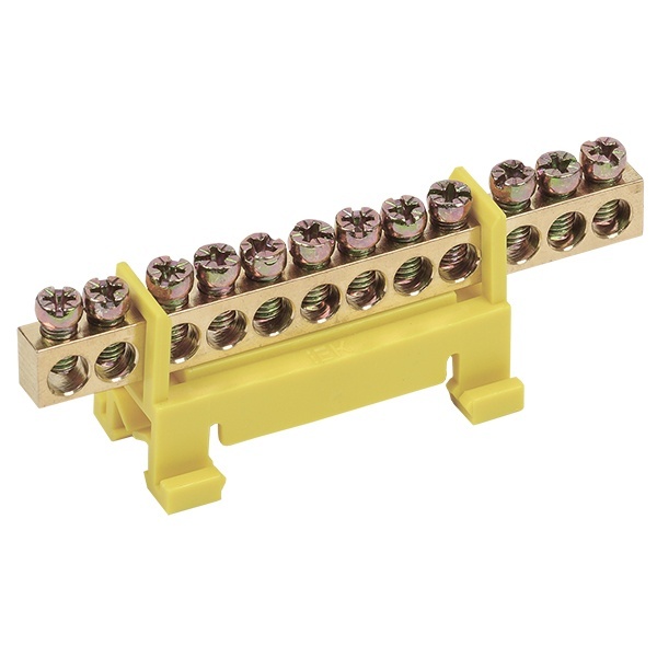 Шина ИЭК PE (земля) на DIN-изол тип Стойка ШНИ-6х9-12-С-Ж