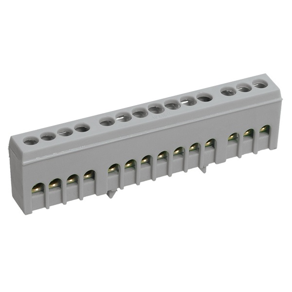 Шина ИЭК L (фаза) 14х10мм2 изолированная на DIN-рейку ШНИ-6х9-14-К-Ср