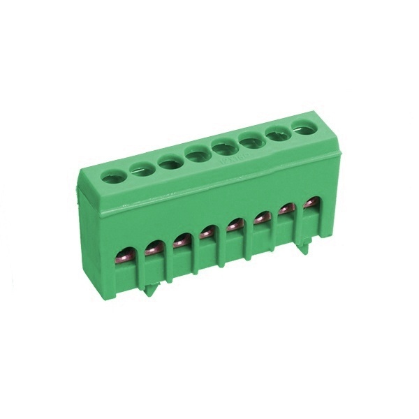 Шина ИЭК PE (земля) 8х10мм2 изолированная на DIN-рейку ШНИ-6х9-8-К-З