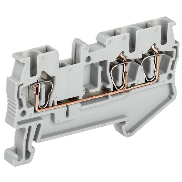 Клеммник самозажимной ИЭК КПИ 3в-2,5 3 вывода 31А серый