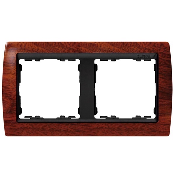 Рамка 2 поста Simon 82, вишня-графит