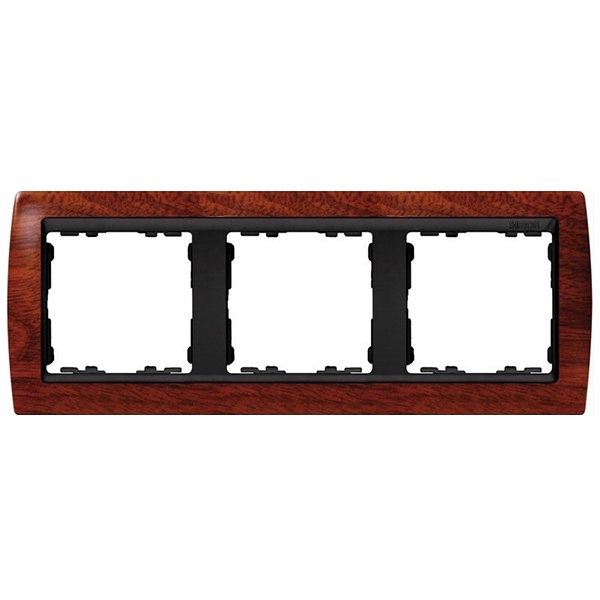 Рамка 3 поста Simon 82, вишня-графит