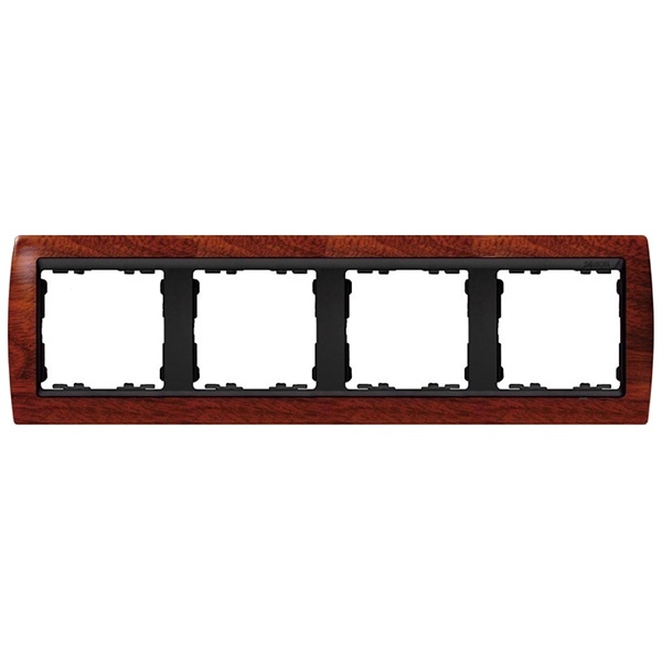 Рамка 4 поста Simon 82, вишня-графит