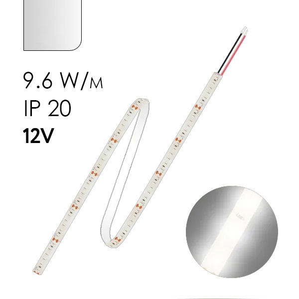 Светодиодная лента ЭРА LS2835-120LED-IP20-W-eco-5m 9,6W/m 12V холодный белый 5056183759865