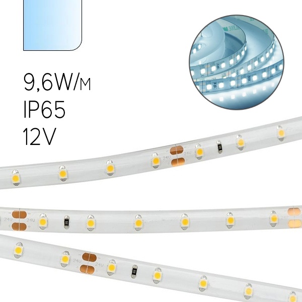 Светодиодная лента ЭРА LS2835-120LED-IP65-W-eco-5m 9,6W/m 12V холодный белый 5056183759940