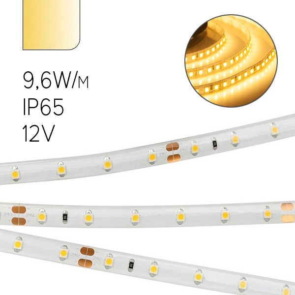 Светодиодная лента ЭРА LS2835-120LED-IP65-WW-eco-5m 9,6W/m 12V теплый белый 5056183759964