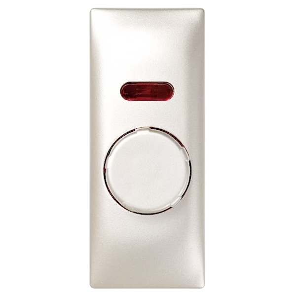 Накладка на светорегулятор Simon 82С проходной поворотно-нажимной с подсветкой узкий модуль, белый