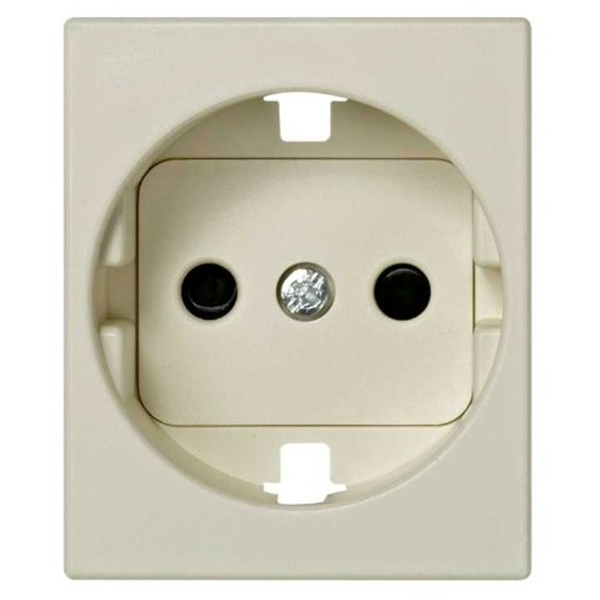 Накладка с защитными шторками Simon 82C на розетку с заземлением широкий модуль, слоновая кость (бежевый)