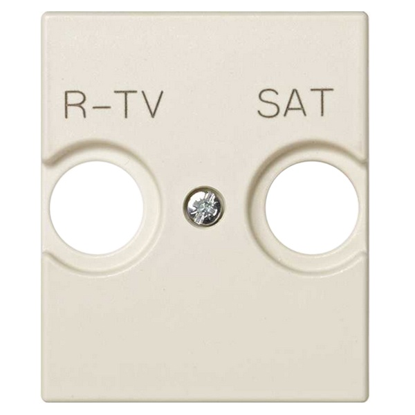 Накладка на телевизионную розетку Simon 82 Centralizations R-TV+SAT широкий модуль, слоновая кость (бежевый)