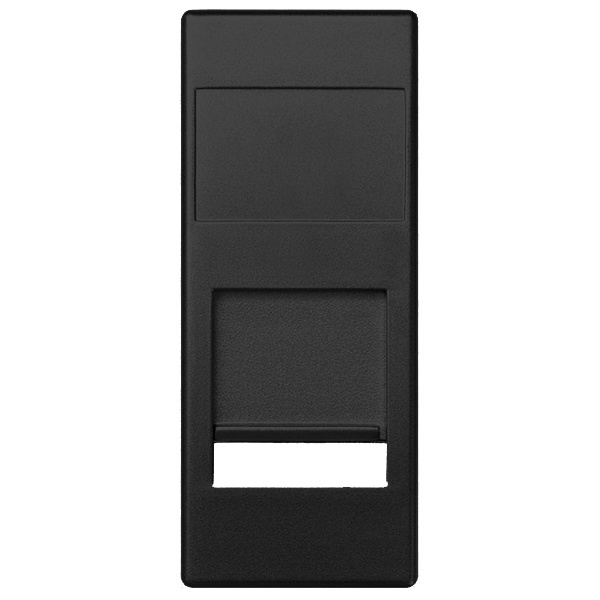 Адаптер со шторками на 1 коннектор AMP (UTP FTP RJ12) узкий модуль 82С графит