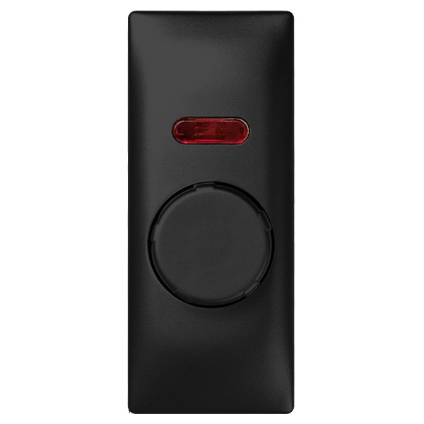 Накладка на светорегулятор Simon 82C проходной поворотно-нажимной с подсветкой узкий модуль, графит