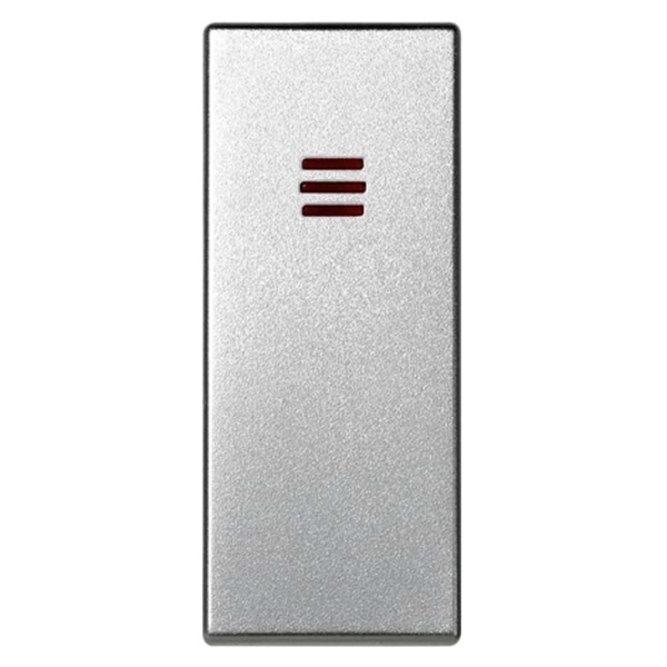 Клавиша для выключателя одноклавишного с подсветкой узкий модуль Simon 82 Centralizations, алюминий