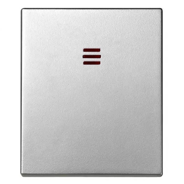 Клавиша Simon 82C для выключателя одноклавишного с подсветкой широкий модуль, алюминий