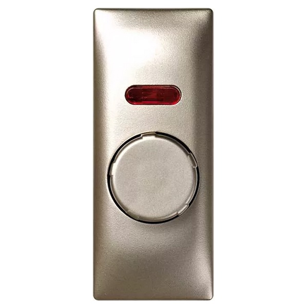 Накладка на светорегулятор Simon 82C поворотно-нажимной с подсветкой узкий модуль, шампань