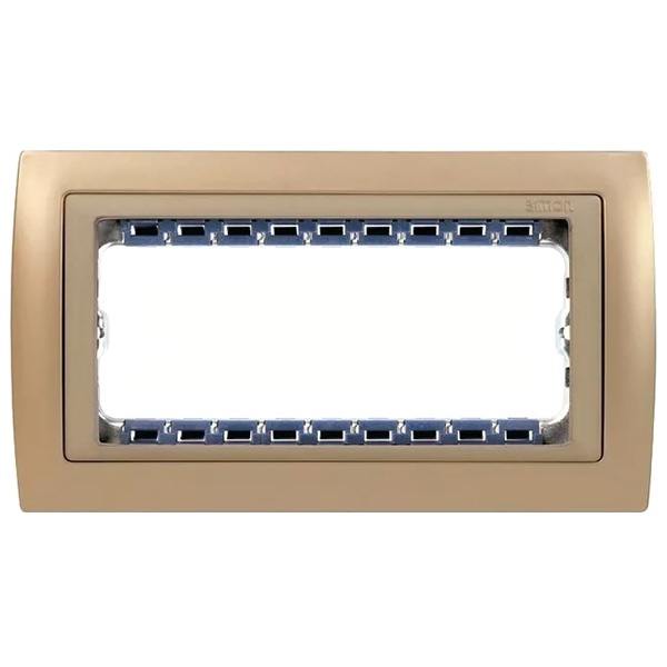 Рамка Simon 82 Centralizations (+суппорт) на 5 узких (2 широких+1 узкий) модулей, шампань-шампань