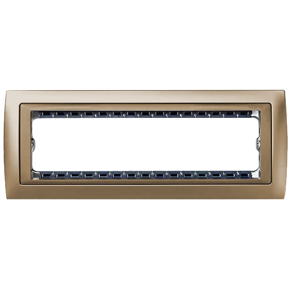 Рамка Simon 82 Centralizations (+суппорт) 8 узких (4 широких) модулей, шампань-шампань