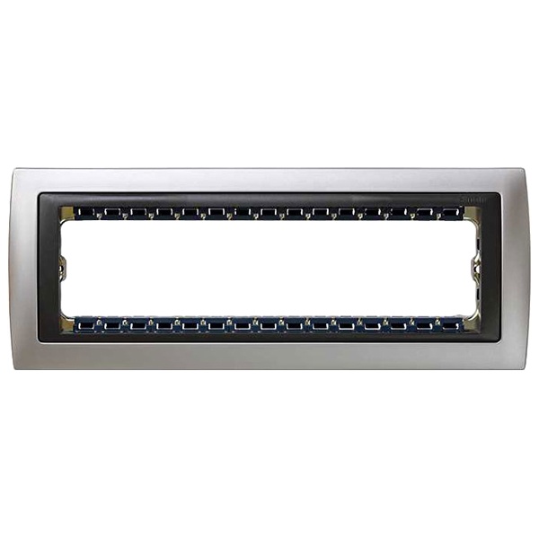 Рамка Simon 82 Centralizations (+суппорт) 8 узких (4 широких) модулей, алюминий-графит