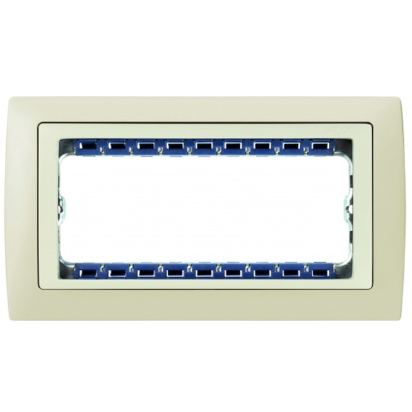 Рамка Simon 82C (+суппорт) на 5 узких (2 широких+1 узкий) модулей слоновая кость-слоновая кость