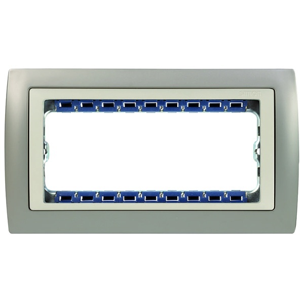 Рамка Simon 82 Centralizations (+суппорт) на 5 узких (2 широких+1 узкий) модулей, шампань-шампань