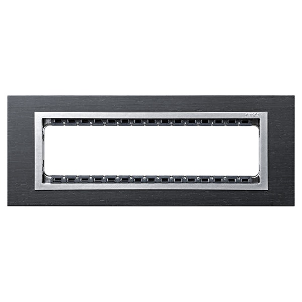 Рамка Simon 82C (+суппорт) 8 узких (4 широких) модулей Nature Камень, сланец-алюминий