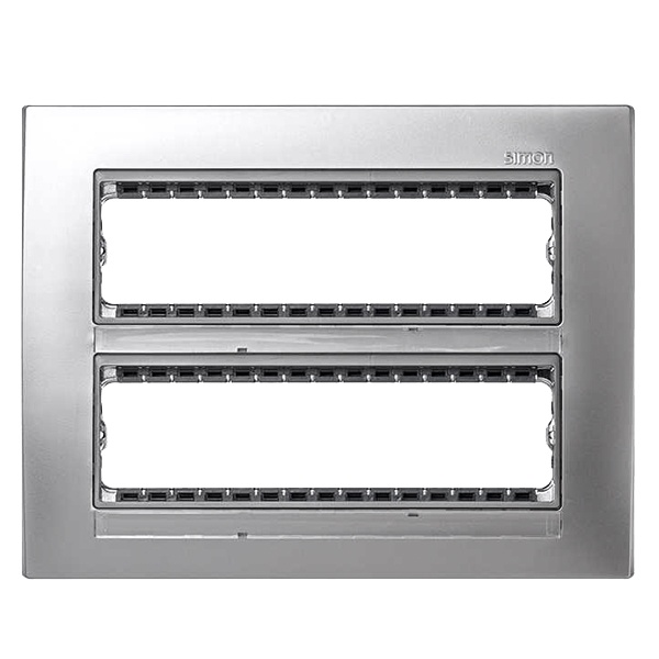 Рамка, 16 узких (8 широких) модулей в 2 ряда (+суппорт), 193*250*10,5мм, S82C, алюминий