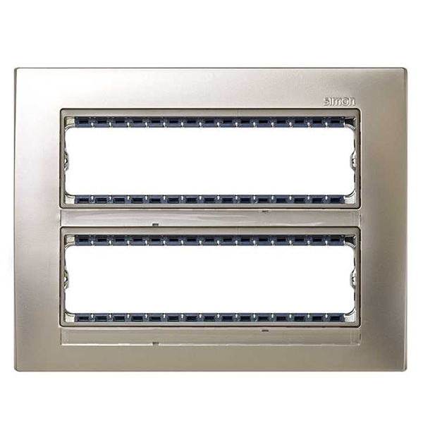 Рамка, 16 узких (8 широких) модулей в 2 ряда (+суппорт), 193*250*10,5мм, S82C, шампань