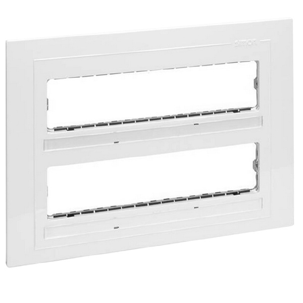 Накладка Simon 27 с суппортами двухрядная на 8 широких или 16 узких модулейC, белый