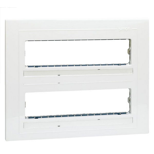 Накладка Simon 27 с суппортами трехрядная на 12 широких или 24 узких модулейC, белый