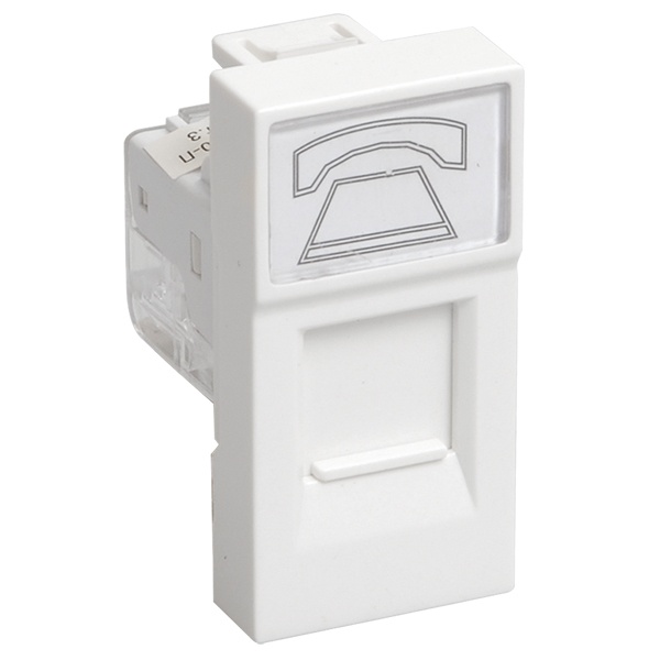 Розетка телефонная ИЭК Праймер RJ-11 категория 3 1 модуль белый
