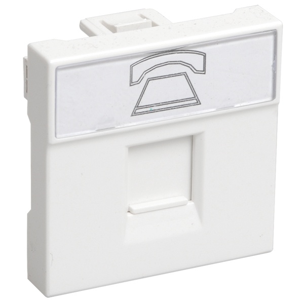 Розетка телефонная ИЭК Праймер RJ-11 категория 3 2 модуля белый
