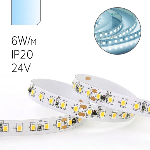 Лента JazzWay PLS PRO 2835/ 6W/m 60-24V 6000K IP20 -5m