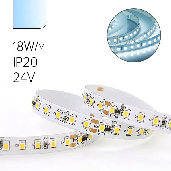 Лента JazzWay PLS PRO 2835/ 18W/m 168-24V - 6000K IP20 5m