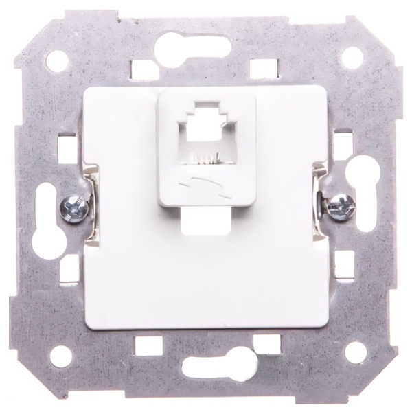 Розетка телефонная Simon 82 с 6 контактами для коннектора RJ11, механизм белый