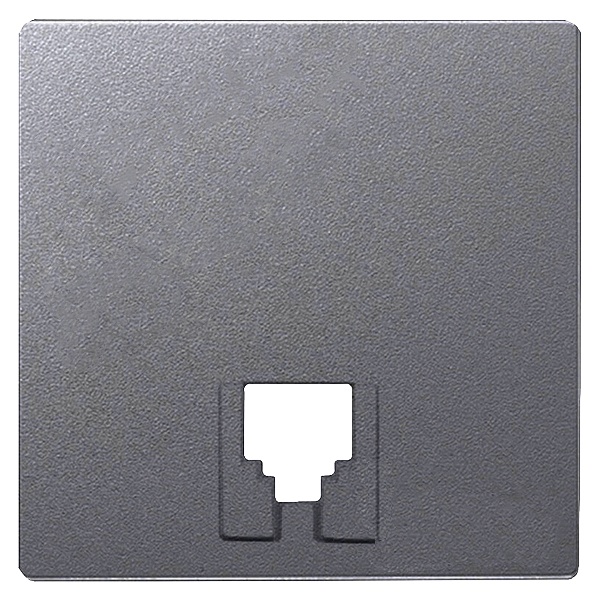 Накладка Simon 82 на телефонную розетку RJ-11 RJ-12, алюминий