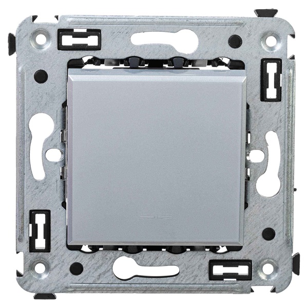 Выключатель одноклавишный в стену DKC Avanti, закаленная сталь