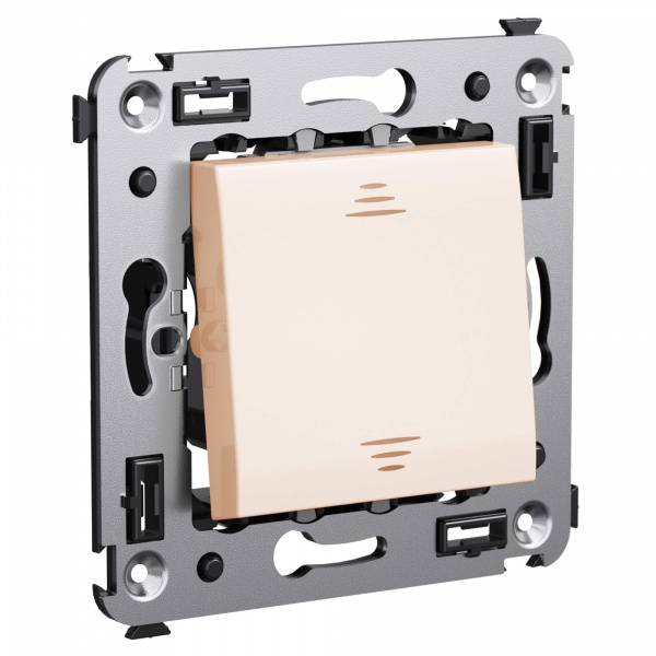 Выключатель одноклавишный в стену DKC Avanti, ванильная дымка