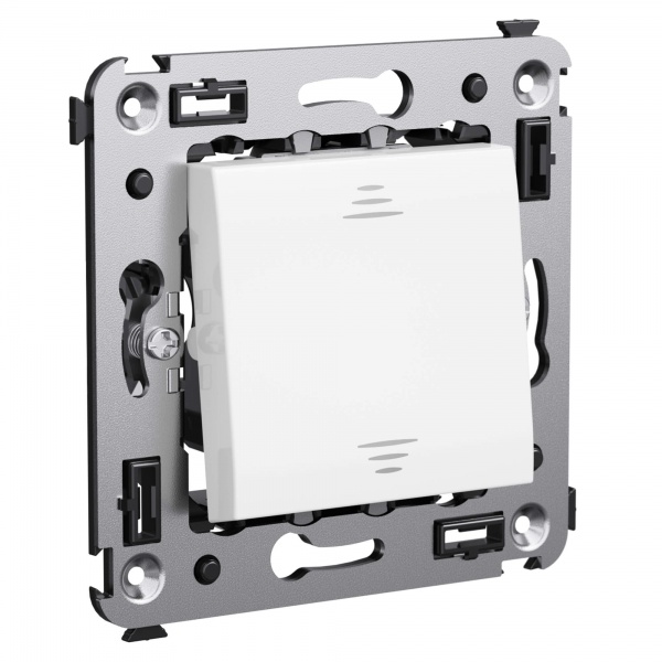 Переключатель одноклавишный в стену DKC Avanti, белое облако