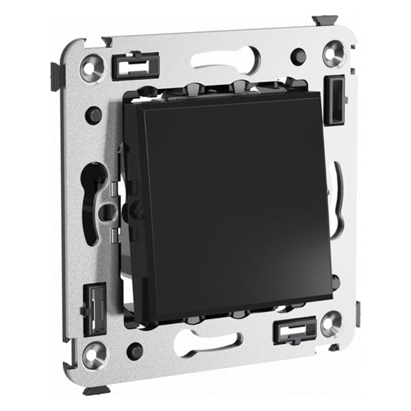 Переключатель с 3-х мест одноклавишный DKC Avanti в стену черный квадрат