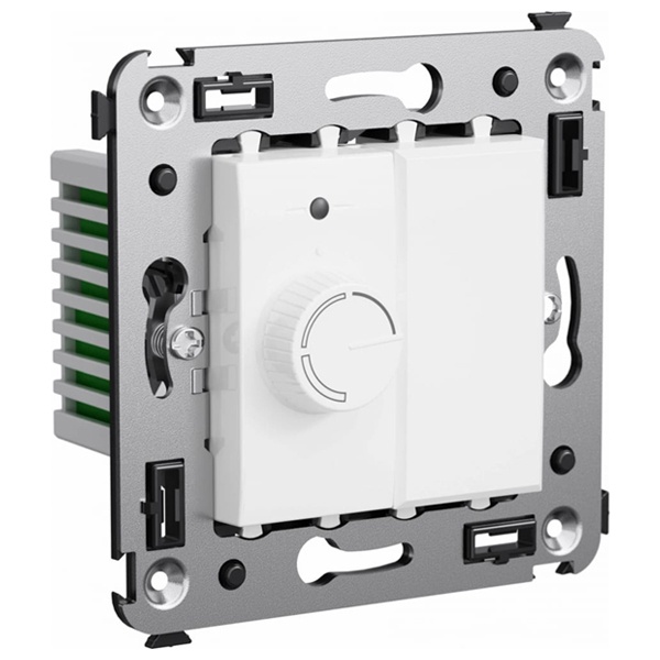 Диммер поворотный в стену DKC Avanti 60-800Вт, белое облако