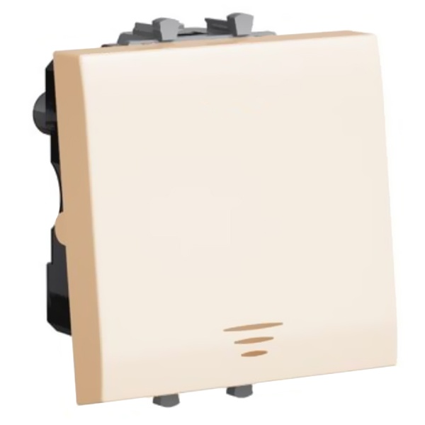 Кнопка модульная 2 модуля DKC Avanti 16А, ванильная дымка