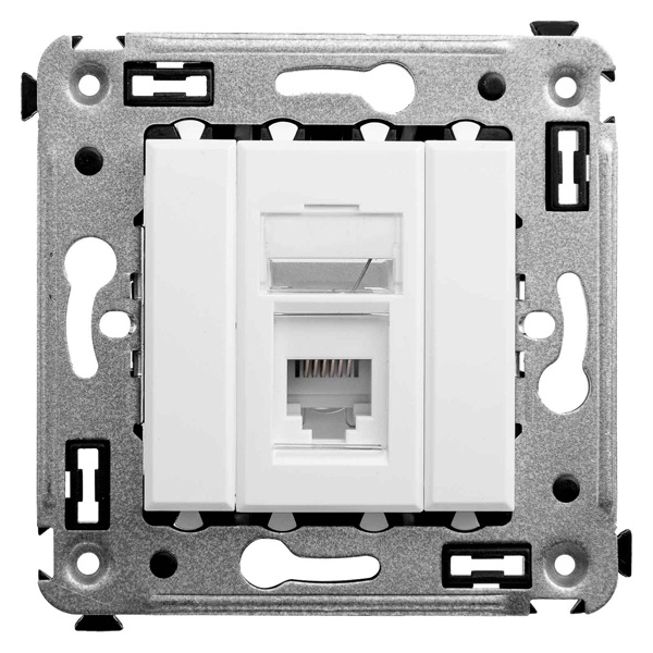 Телефонная розетка RJ-12 DKC Avanti  в стену одинарная белое облако