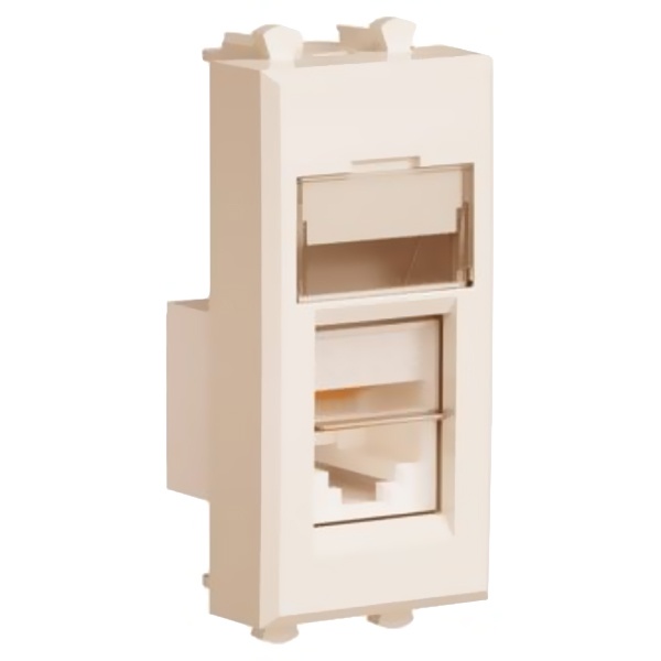 Телефонная розетка RJ-12 Avanti модульная 1 модуль ванильная дымка