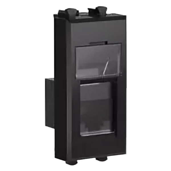 Розетка компьютерная DKC Avanti RJ-45 модульная кат.6 1 модуль шторки черный квадрат