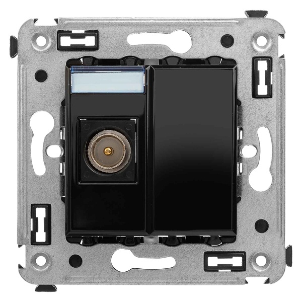 Розетка TV DKC Avanti одиночная в стену, черный квадрат