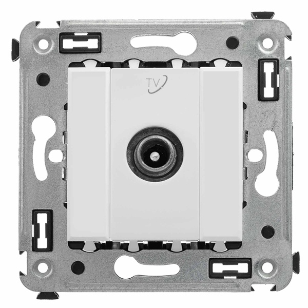 Розетка TV DKC Avanti проходная в стену, белое облако