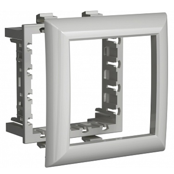 Рамка-суппорт 2 модуля для к-канала In-liner Front и In-liner Aero DKC Avanti серебристый металл