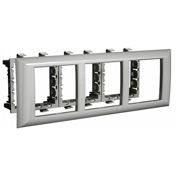 Рамка-суппорт 6 модулей для к-канала In-liner Front и In-liner Aero DKC Avanti серебристый метал
