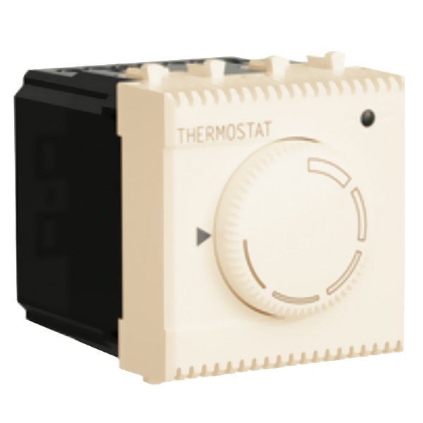 Термостат модульный для теплых полов DKC Avanti 2 модуля 16А (с датчиком), ванильная дымка