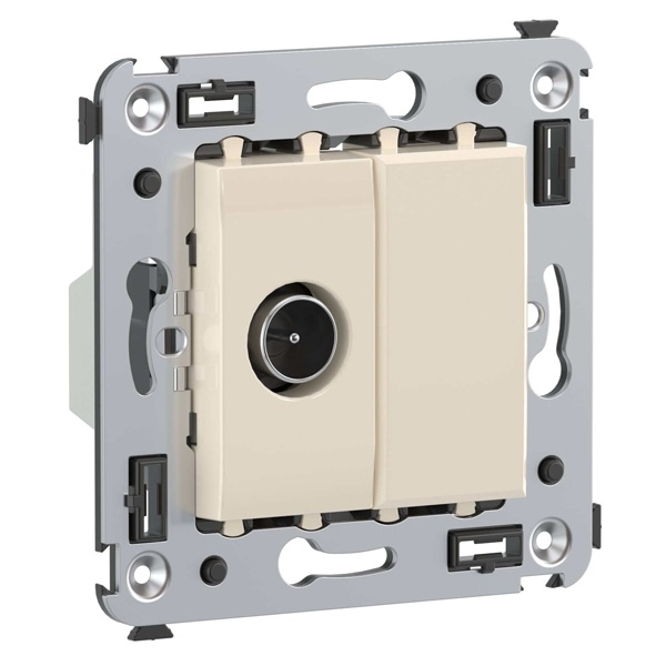 Розетка TV DKC Avanti одиночная в стену, ванильная дымка